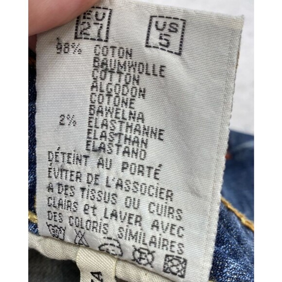 Bisou Deve Jeans Womens Size 5 Dark Wash Low Rise Straight Denim Flap Pockets - Picture 10 of 16